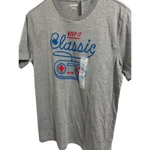 Old Navy "Keep it Classic" Game Controller Gray Short Sleeve Size Small